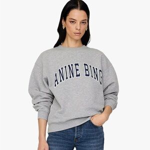 NWT Anine Bing Heather Gray Logo Sweatshirt
